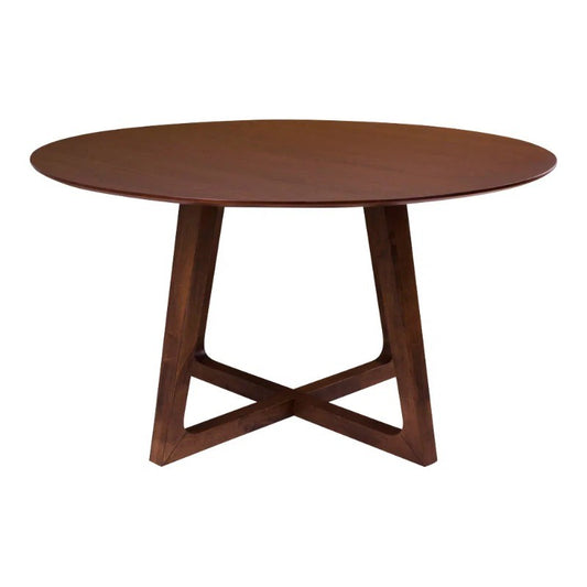 House Nordic 2201012 Hellerup Round Dining Table in walnut veneer