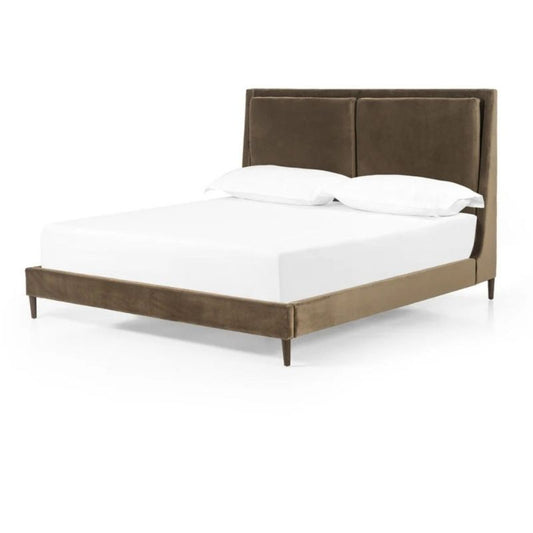 Four Hands Potter King-size Bed in Olive